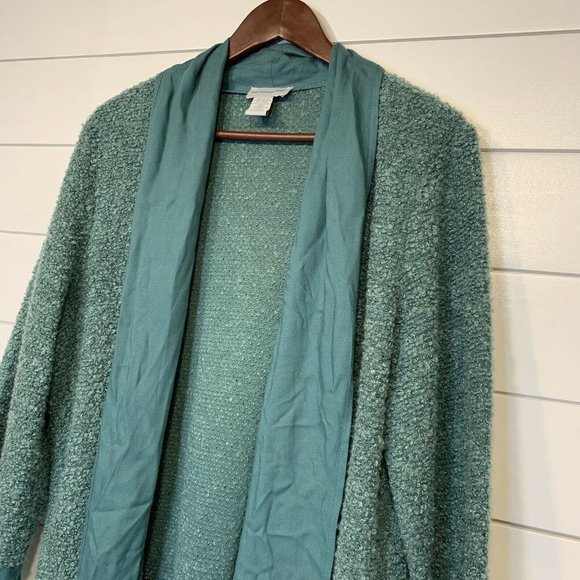 SOFT SURROUNDINGS Lg Cardigan Green Viscose Wool - Picture 5 of 10
